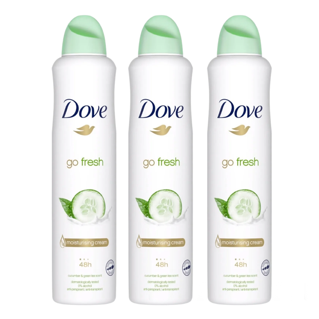 Dove Go Fresh Cucumber & Green Tea 48H Anti-Perspirant Spray Deodorant For Her - Pack Of 3