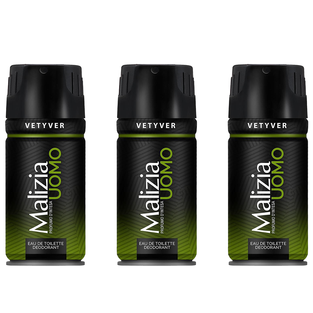 Malizia Uomo Vetyver Eau De Toilette Pour Homme - Pack of 3